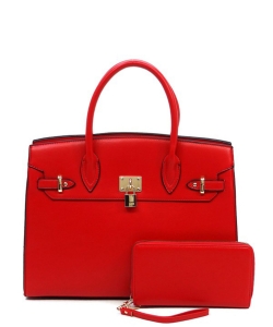 Fashion Padlock 2-in-1 Satchel Bag PA2699 RED